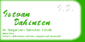 istvan dahinten business card